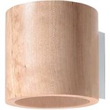 SOLLUX LIGHTING Orbis Downlight wandlamp met cilindrische kap - wandlamp woonkamer eetkamer lamp - lamp keuken en hal gemaakt van natuurlijk hout 10 x 12 x 10 cm
