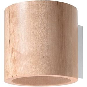 SOLLUX LIGHTING Orbis Downlight wandlamp met cilindrische kap - wandlamp woonkamer eetkamer lamp - lamp keuken en hal gemaakt van natuurlijk hout 10 x