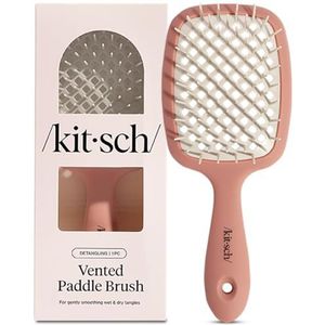 Kitsch Lichtgewicht geventileerde haarborstelontklitter voor vrouwen, mannen en peuters - alle haartypes | Zachte haren haarborstel voor haarverzorging | Gemakkelijk vast te houden föhnborstel |