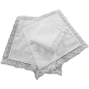 Dames vierkante handdoek wit kant borduurwerk kinderen katoen bruiloft zakdoek 20 * 20 cm 5 stuks