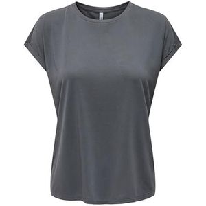 ONLY Dames T-Shirt ONLFREE Life S/S O-Neck MODAL TOP JRS, donkergrijs, S