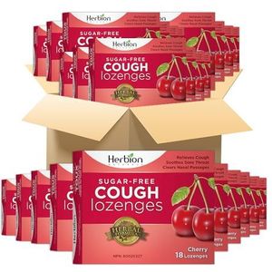 Herbion Naturals suikervrije hoestbonbons met natuurlijke kersensmaak, 18 zuigtabletten (48 stuks)