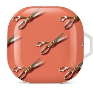 Stalen schaar oordopjes hoesje compatibel met Samsung hard shell beschermhoes witte stijl