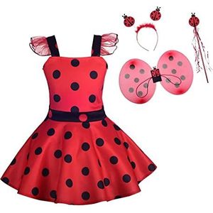 Lito Angels Baby Meisjes Kostuum met Accessoires, Polka Stippen Jurk, Rood, Maat 92 Leeftijd 18-24 Maanden Markering 9