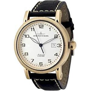 Zeno-Watch Mens Horloge - Nostalgia Retro Automatisch verguld - 98079-Pgr-f2