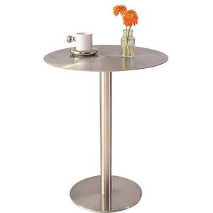 Moderne salontafel metalen bijzettafel, cocktailtafel bistro-bartafel ronde pubtafels hoge tafels, hoge eettafel roestvrijstalen bijzettafel voor kleine ruimte (Size : 60x60x105cm)