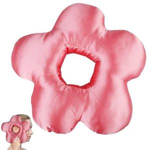 GOMETY Piercing kussen, 28 x 28 x 8 cm, oorkussen voor oorpijn, donutkussen voor zijslapers ter verlichting van pijn in het oor, slapingring, donut oorkussen, piercing, kussen, roze2