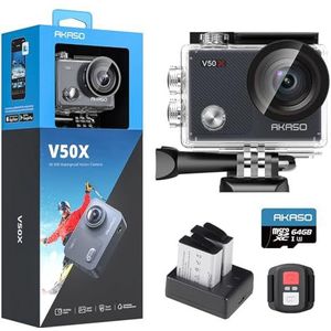 AKASO - V50 X - Sportcamera - 4K - Waterdicht - 20 MP - Met Touchscreen