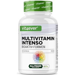 Multivitamine A-Z - 365 hooggedoseerde capsules met 26 bioactieve vormen & merkgrondstoffen - Vitaminen + Mineralen - Alles-in-één Complex - Veganistisch