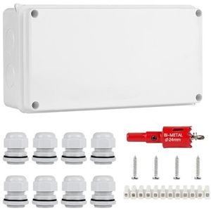 Aansluitdoos - Wit - IP65 Waterdicht - Verdeeldoos - Groot - 200 x 100 x 70 mm