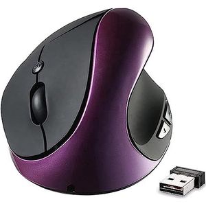 Verticale muis, oplaadbare 2.4G draadloze ergonomische muizen met USB-ontvanger, 6 knoppen en 3 verstelbare DPI 800/1200/1600, Polsspanning verminderen,Speciaal voor kleine handen, rechtshandigen