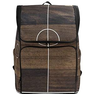 Jeansame Rugzak School Tas Laptop Reizen Tassen Vintage Basketbal Hof Bruin voor Kid Jongen Meisje Vrouwen Mannen