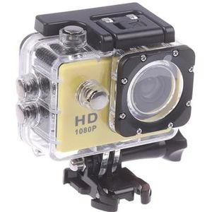 Full HD 1080P waterdichte actiecamera Mini draagbare DV-camcordervideo for buitensportduikcamera(Yellow)