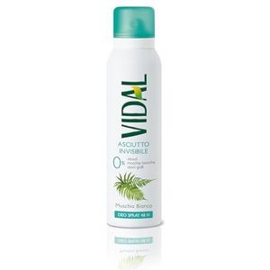 Vidal - Invisible Dry Deodorant Spray, alcoholvrij, droog effect tot 48 uur, witte muskus geur, 150 ml