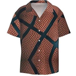 EdWal Basketbal Sport Print Heren Korte Mouw Button Down Shirts Casual Losse Fit Zomer Strand Shirts Heren Jurk Shirts, Zwart, XXL