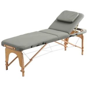 In hoogte verstelbare opvouwbare massagetafel, draagbaar tatoeagetherapiebed Moxibustion met hoofdgat, geschikt for spa-salon(Color 2,186x60x52-82cm)