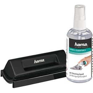 Hama Schoonplaatreinigingsset (grammofoonplaatborstel, 100 ml reinigingsvloeistof, voor onderhoud en reiniging van lps)