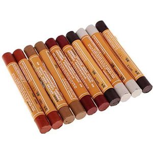 10 Stuks 5 Kleuren Pack Meubelmarker Kleurpotloden Reparatie Wax Sticks Hout Touch Up Scratch Filler Remover Reparatie Fix - Thuis Snelle Reparaties