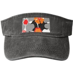 LAMAME Retro Bloemenpatroon Gedrukte Lege Top Baseball Sun Cap Verstelbare Sport Cap, Diepe Heather, 5-7