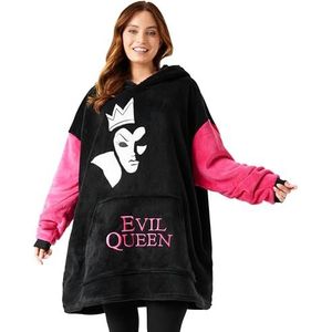 Disney Stitch oversized hoodie deken voor vrouwen en tieners Evil Queen Stitch Fleece deken met capuchon - Stitch geschenken (Zwart Evil Queen)