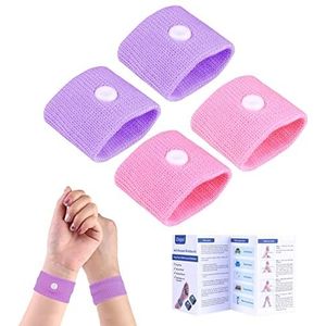 Reisziektebanden voor kinderen, 2 paar anti-ziekte polsbandjes kind zeeziekte banden bewegingsziekte banden misselijkheid verlichting polsbandjes zee banden kinderen misselijkheid bands voor auto zee