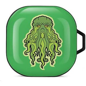 Sea Monster Cthulhu Oordopjes Hoesje Compatibel met Samsung Hard Shell Beschermhoes Zwart-Stijl