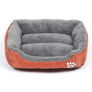 YABAISHI hond Cage puppy bed dieren kat hond Letti warm zacht katoen fleece deken huisdier mand vierseizoenen gebruik, XL 80x60cm, Oranje.