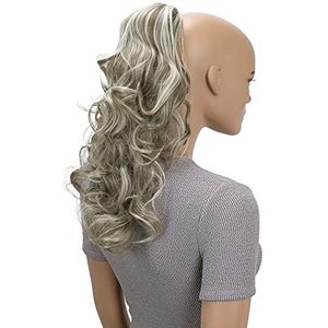 CAISHA 45cm Haarstukje Vlecht Paardenstaart Haarextensies Volumineus Golvend Asbruin Lichtblond Mix PH35