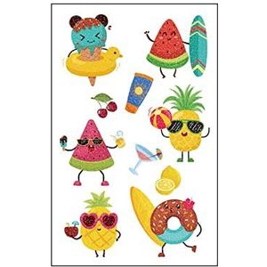 Tattoo Stickers 10 Soorten Glitter Poeder Kinderen Tattoo Cartoon Fruit Leuke Make-up Tijdelijke Arm Stickers Wegwerp Tatouage Tijdelijke Kleur: Wse027, Maat: 5 stuks)