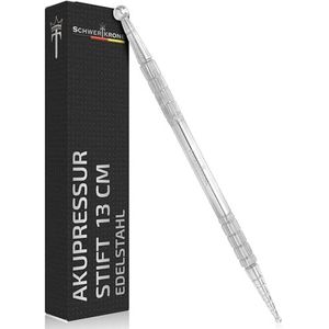SCHWERTKRONE® Acupressuurstift roestvrij staal 13 cm bal 2,5/6 mm - meridiaanstift littekenstift drukpunt massager