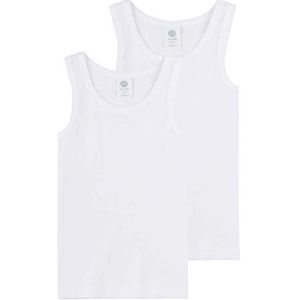 Sanetta Onderhemd voor jongens in dubbelpak van biologisch katoen - Made in Europe, wit (10), 116 cm