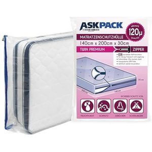 ASK Pack Matraszak met Anker Rits - Maten van XS tot XXL, Waterdicht en Scheurvast, Uiterst Resistente Bescherm folie Materiaal tot 120 micron - Ideaal voor Verhuizing, Opslag en Transport - 140x200cm
