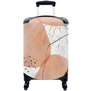 MuchoWow® Koffer - Aquarelverf - Abstract - Terracotta - Stippen - Past binnen 55x40x20 cm en 55x35x25 cm - Handbagage - Trolley - Fotokoffer - Cabin Size - Print