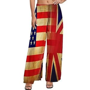 Britse Amerikaanse vlag dames casual wijde pijpen lounge broek comfortabele losse joggingbroek joggingbroek broek