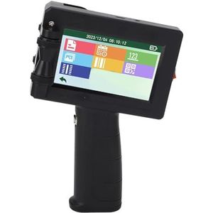 Handheld Inkjetprinter, Afdrukhoogte 0,08 Tot 0,5 Inch Inkjetcoder, 5 Inch Scherm Sneldrogende Inkjetcodeermachine voor Tekst QRCode, Barcode, Batchnummer, Label, Datumprinter
