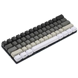 YMDK Wit Grijs Zwart Gemengd 87 61 Side Print Blanco Keyset Dikke PBT OEM Profiel Keycaps voor MX TKL Mechanisch Toetsenbord (61 Side Print) (Alleen Keycap)