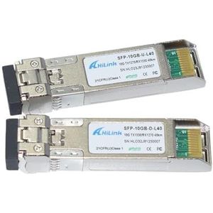 10G WDM 40KM, SFP transceiver + 1270nm/1330nm, transceiver 40KM 10G ER SMF (10 paar)