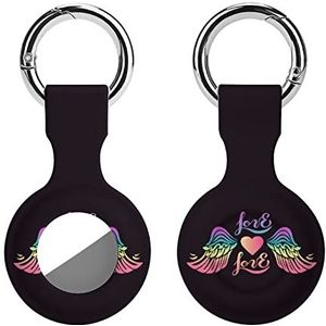 Hart Met Regenboog Vleugels Siliconen Case Voor Airtags Met Sleutelhanger Beschermhoes Airtag Finder Accessoires Houder