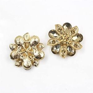 Button， Knopen Naaien Crafts， 10 stuks 30/36 mm metalen strass-knopen for trui-jasdecoratie-accessoires(Gold,36mm)