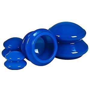 OFKPO Anti-cellulitis cups, 4 stuks siliconen cups, set voor spierzorenes, schoonheidstherapie massage (blauw)