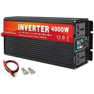 Inverter 4000W Auto-omvormer Zuivere Sinusomvormer Dubbele Aansluiting LCD-scherm DC 12V 24V Naar AC 110V 220V Spanningsomvormer Converter(24V,240V 60HZ,Europe)