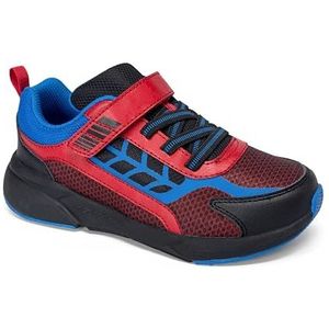 Stride Rite Uniseks Sr Equilibrium Adapt Sneakers, Zwart/Rood, 1.5 X-Wide Little Kid
