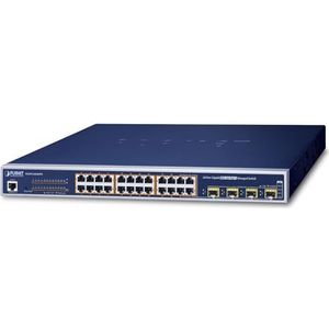 Planet - WGSW-24040HP4 - Netwerk-Switch - Blauw - Managed L2/L4, 20 Poorten, Power over Ethernet (PoE)