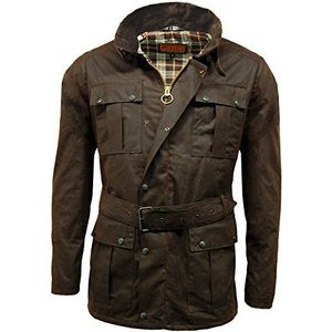 Game Continental Belted Motorcyle Wax Jacket - T_Game Continental Wax Jkt Brown S