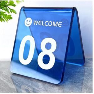 Tabelnummers, Acryl tafelnummers tentstijl 5 mm dik 2,8 x 3,1 inch veelkleurig(81-90)