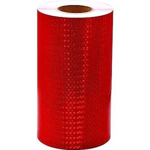 Veiligheidsreflecterende tape, Reflecterende tape stickers, 50 mx 30 cm hoge zichtbaarheid reflecterende herinneringswaarschuwingstape for aanhangwagens, fietsen en kleding(Red)
