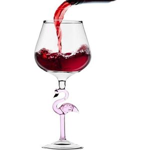 Flamingo wijnglazen, Flamingo stem wijnglazen | Cartoon dierlijke stam Goblet wijnglazen | Champagneglazen, bekerwijnglas, rode wijnglas, verjaardag, bruiloft en feestbeker
