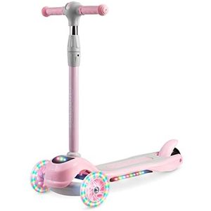 Ricokids - PIKO - LED Scooter - Roze - Kinderstep - 3 Wielen