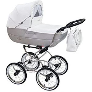 Renée Retro kinderwagen: elegantie en comfort voor uw baby Silver Snow R-2 3-in-1 met babyzitje