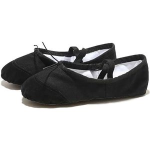 Balletschoenen, Platte canvas balletschoenen, Balletoefeningschoenen met zachte zool, Gymnastiekschoenen for dames, Balletoefening (Color : PTblack, Size : 31(19cm))